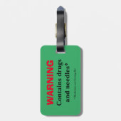 Étiquette À Bagage Avertissement-Médicaments et aiguilles-Médicaments (Dos Vertical)