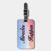 ÉTIQUETTE À BAGAGE AVEZ INSPIRÉ MIRACLES ARRIVÉ PHOTO DU LEVER (Devant Vertical)