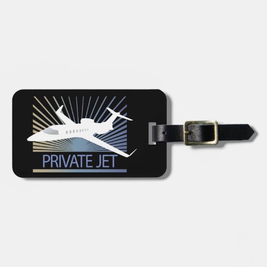 Étiquette À Bagage Avion à réaction privé (Devant horizontal)