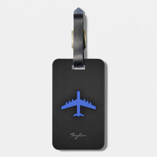 Étiquette À Bagage Avion bleu royal