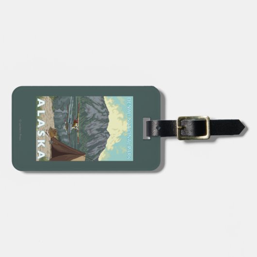 Étiquette À Bagage Avion de Bush et pêche - parc national de Denali, (Devant horizontal)