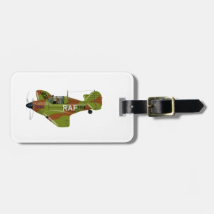 Étiquette À Bagage Avion de chasseur rétro-dessiné