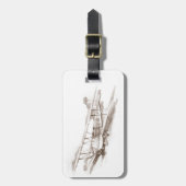 Étiquette À Bagage avion de cru de sépia (Devant Vertical)