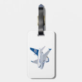 Étiquette À Bagage Avion de dessin (Dos Vertical)