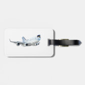Étiquette À Bagage Avion de dessin (Dos horizontal)