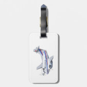 Étiquette À Bagage Avion de dessin (Dos Vertical)