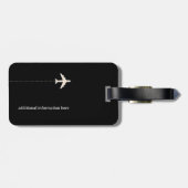Étiquette À Bagage avion de voyage personnalisé noir et blanc (Dos horizontal)