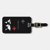 Étiquette À Bagage avion international noir (Devant horizontal)