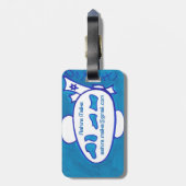 Étiquette À Bagage Avion japonais de bande dessinée (Dos Vertical)