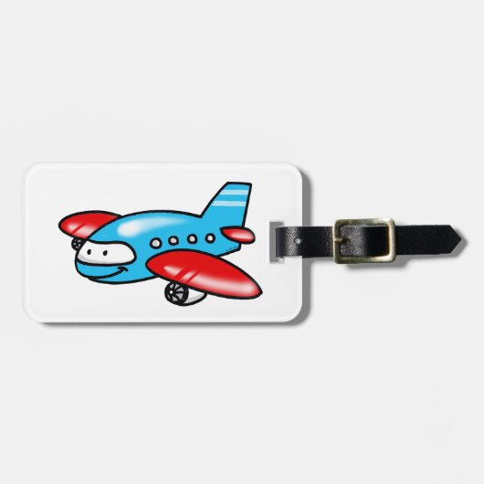 Étiquette À Bagage avion mignon (Devant horizontal)