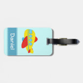 Étiquette À Bagage Avion mignon et coloré de passager (Dos horizontal)