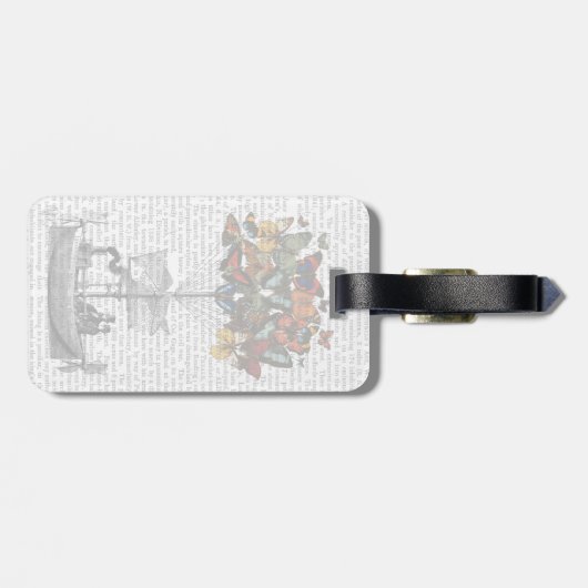 Étiquette À Bagage Avion papillon (Dos horizontal)