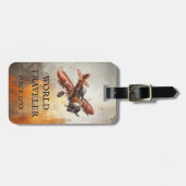 Étiquette À Bagage Avion vintage Steampunk (Devant horizontal)