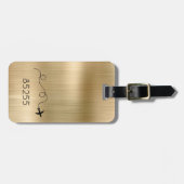 Étiquette À Bagage Avion Voyage ZIP CODE Aventure Vol Metallic (Devant horizontal)