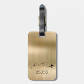 Étiquette À Bagage Avion Voyage ZIP CODE Aventure Vol Metallic (Dos Vertical)