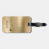 Étiquette À Bagage Avion Voyage ZIP CODE Aventure Vol Metallic (Dos horizontal)