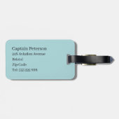 Étiquette À Bagage Avions de guerre Spirfire Pilote Light Blue (Dos horizontal)