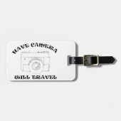 Étiquette À Bagage Avoir une caméra - Will Travel - étiquette de baga (Devant horizontal)