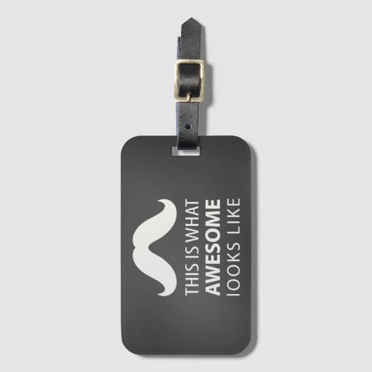 Étiquette À Bagage Awesome Mustache (Devant Vertical)