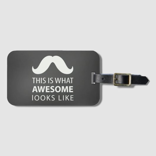 Étiquette À Bagage Awesome Mustache (Devant Horizontal)