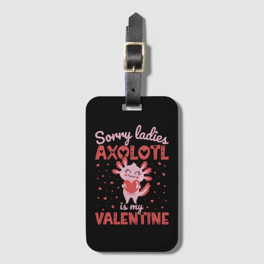 Étiquette À Bagage Axolotl est mon valentin (Devant Vertical)