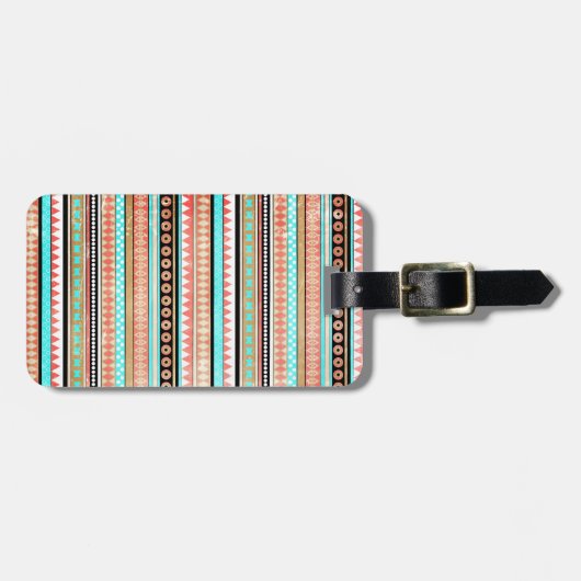 Étiquette À Bagage Aztèque à la mode (Devant horizontal)