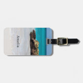 Étiquette À Bagage Azure Ocean Sandy Beach Photo (Devant horizontal)