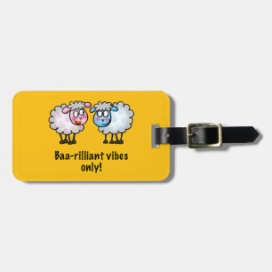 Étiquette À Bagage Baa-rilliant - Paire de moutons de dessin animé mi