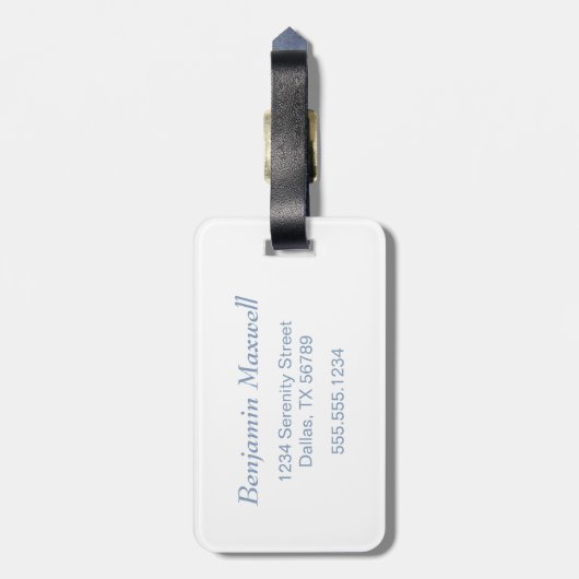 Étiquette À Bagage Baby Boy Blue Jumpsuit Nom personnalisé (Dos Vertical)