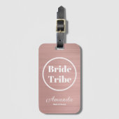 Étiquette À Bagage Bachelorette de la tribu Gold Bribe Rose moderne (Devant Vertical)
