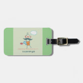 Étiquette À Bagage Bactériologiste drôle scientifique avec grande mou (Devant horizontal)