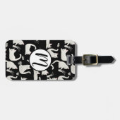 Étiquette À Bagage Bad Cats Knocking Stuff Over, White Cats on Black (Devant horizontal)