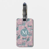 Étiquette À Bagage Bad Grey Tabby Chats Frappe Stuff Over & Monogramm (Dos Vertical)