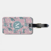 Étiquette À Bagage Bad Grey Tabby Chats Frappe Stuff Over & Monogramm (Dos horizontal)