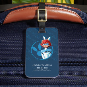 Étiquette À Bagage Badge Bleu Bunnyx