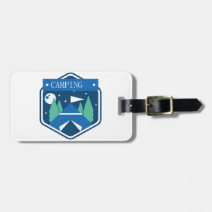 Étiquette À Bagage Badge de Camping Bleu personnalisable