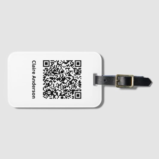 Étiquette À Bagage Badge de code QR (Devant Horizontal)