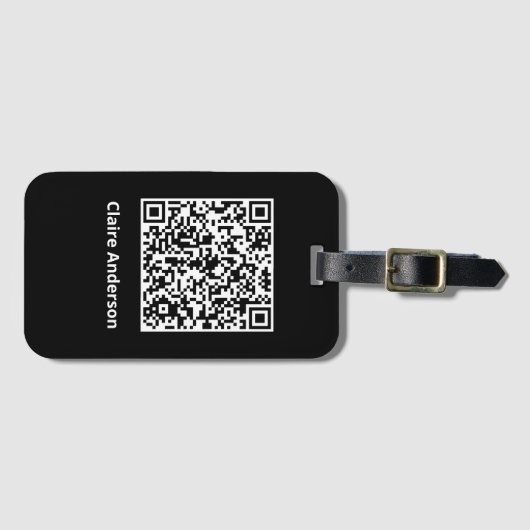 Étiquette À Bagage Badge de code QR (Devant Horizontal)