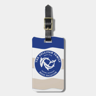 Étiquette À Bagage Badge de plage de la famille de requins du Vintage