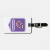 Étiquette À Bagage Badge minimaliste Avocado en violet et or (Devant horizontal)
