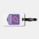 Étiquette À Bagage Badge minimaliste Avocado en violet et or (Dos horizontal)