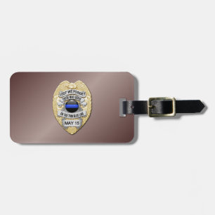 Étiquette À Bagage Badge Thin Blue Line avec bouton au verso