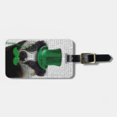 Étiquette À Bagage Badger avec chapeau vert et moustache (Devant horizontal)