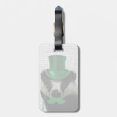 Étiquette À Bagage Badger avec chapeau vert et moustache (Dos Vertical)