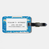 Étiquette À Bagage Badine la carte du monde avec des animaux (Dos horizontal)