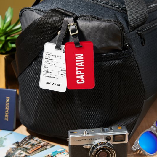 Étiquette À Bagage BAG TAG - Capitaine (Recto & Verso)
