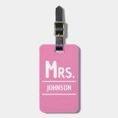 Étiquette À Bagage BAG TAG - Mme. <Custom Name> (Devant Vertical)