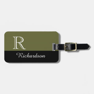 ÉTIQUETTE À BAGAGE BAGAGE CHIC TAG_BLACK/MOSS/WHITE INITIAL/NAME