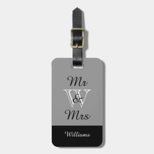 Étiquette À Bagage BAGAGE CHIC TAG_ " M. et Mme" 252 GRAY/BLACK/WHITE