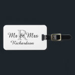 ÉTIQUETTE À BAGAGE BAGAGE CHIC TAG_MR ET MRS_BLACK/WHITE<br><div class="desc">BAGAGE CHIC TAG_MR ET MRS_BLACK/WHITE,  AVEC INITIAL/NAME HORIZONTAL</div>